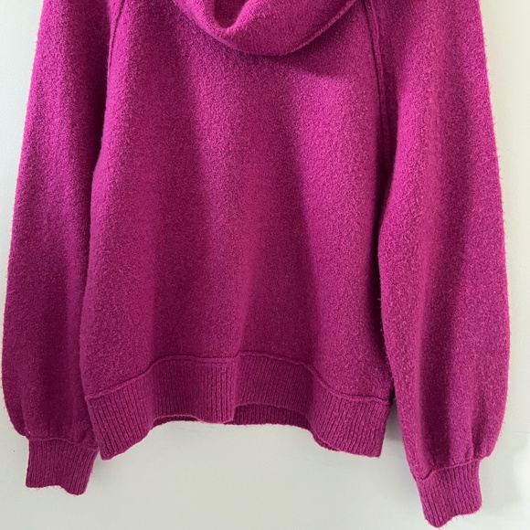 Free People Echo Beach Cowl Neck Wool Blend Sweater In Magenta Size S - Picture 7 of 15